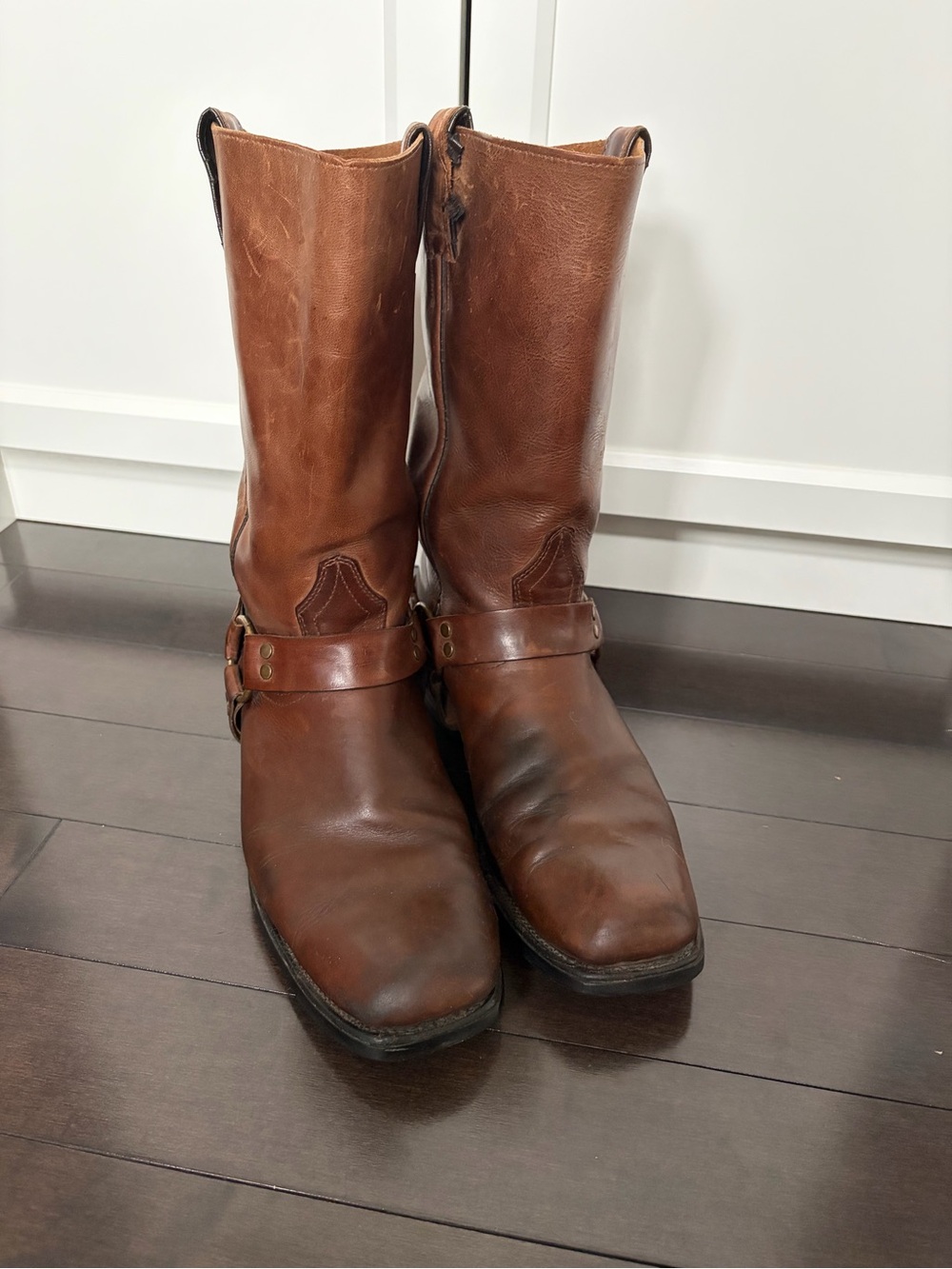 Men's Brown Boulet Leather Harness Boots